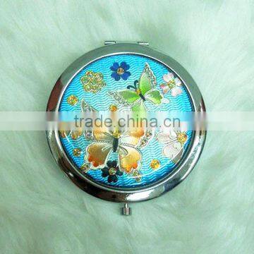 Wholesale metal cosmetic mirror/metal printing logo compact mirror