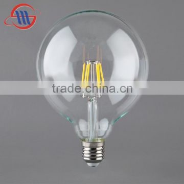 Decorative led light 4W 6W 8W Dimmable G125 LED Filament Globe Bulb with CE ROHS TUV