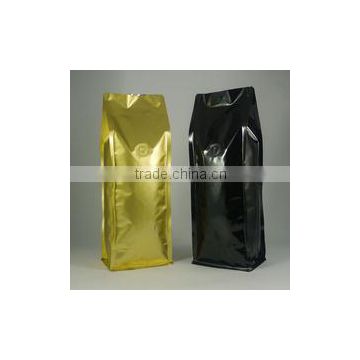 Stand up side gusset aluminum foil coffee bag with valve