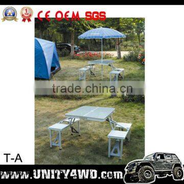 Universal 4x4 accessories aluminum folding picnic table and chairs for SUV car