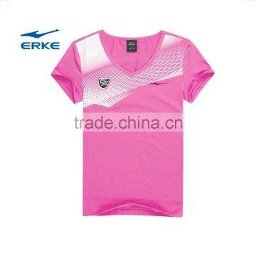 ERKE Womens V-neck Shirt Custom T-shirt Cheap Sports T-shirt Summer T-shirt for Women OEM/wholesale China Manufacture photo-5