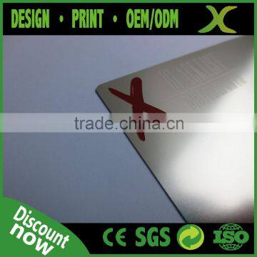 High Quality Stainless steel metal club member card/ metal post card/ laser metal business card