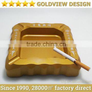 luxury zinc alloy brass ashtray,Indoor stainless steel cigar ashtray, cheap metal ashtray, gold plating metal ashtray.