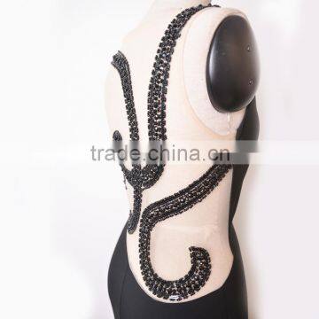 Exquisite Black Beaded Big Size Womens Wholesale Clothing Western Gowns Party Dresses Best Lady Wedding Sex Prom Evening Gown photo-3