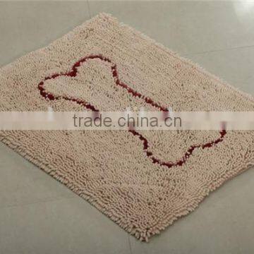 bone pattern polyester microfiber chenille pet carpet