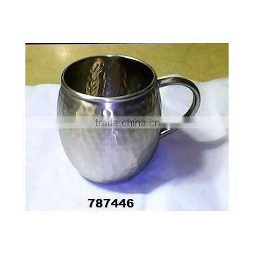 Copper Metal Nickel Plated Beer Mug,Tankard With Brass Handle,Moscow Mule Mugs