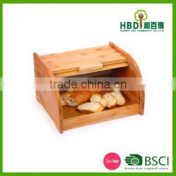 New Products High Quality Hot Selling Bamboo Bread Box,bread Bin Storage Box, Wholesale photo-2