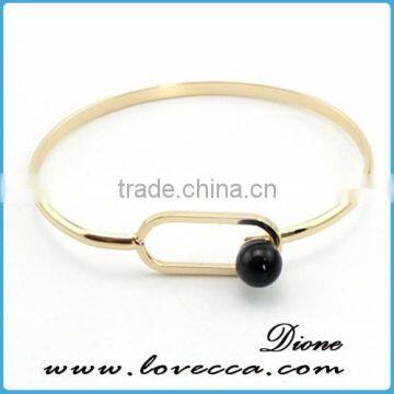 New promotional product gold black stone bead bracelets bangles