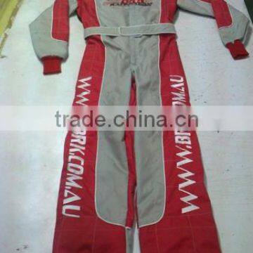 White And Red Karting Suits