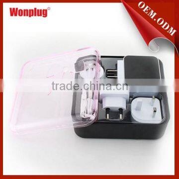 Business Gift World Travel Adapter (AU EU US UK Plugs) And Charger With 2 USB Manufacturer