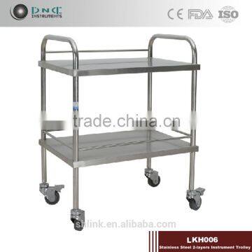 LKH006 Stainless Steel 2-layers Instrument Medical Trolley