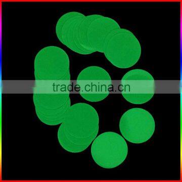 die cut round glow in the dark sticker/green luminous stickers