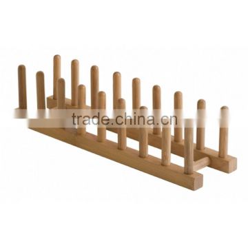 Daily Bamboo Wooden for Color Ceramic Plate Bamboo Rack Stand Holder