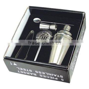 2016Promotion Stainless steel cocktail shaker bar set for gift set