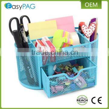 EasyPAG high end multifunction 9 grid metal wire mesh colorful desk organizers