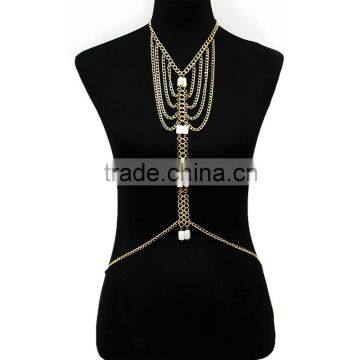 Multilayer shell tassel body chain body jewelry