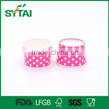 Eco-friendly Disposable Custom Pattern Pink Paper Ice Cream Cups
