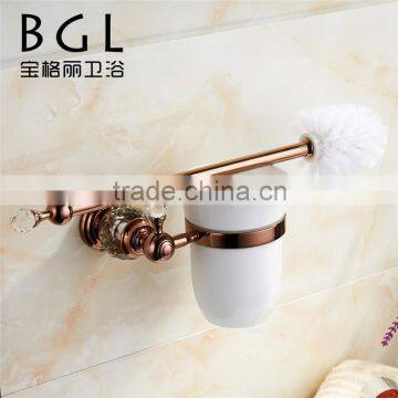 2015news bathroom accessories toliet brush with holder brass ceramic and crystal unique design toliet brush