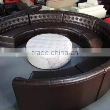 Restaurant round leather booth sofa seating design