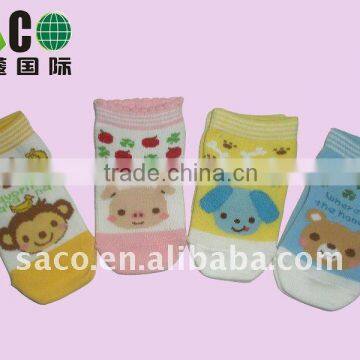 colorful jacquard animal baby socks