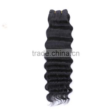 Indian Virgin Hair Extension Regular Deep Wave Curl More Weaves Natural Black