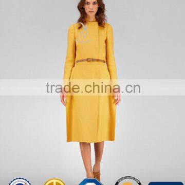 Fashion High Quality Lady Cashmere Coat With Belt