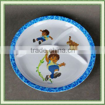 kids melamine dinner 3 case plate