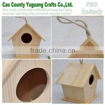 small wood crafts bird house,wooden ornaments,wooden bird craft