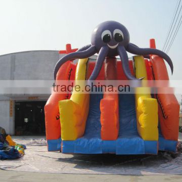 Factory Produced Giant Octopus Inflatable Double Lane Slide For Inflatable Pool