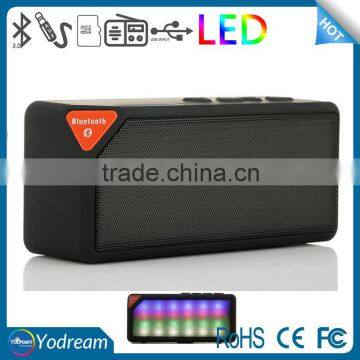 Black Fridy Promotional Products Square Box New bluetooth speaker X3 loudspeaker with FM DAB Radio USB Stick LED Light