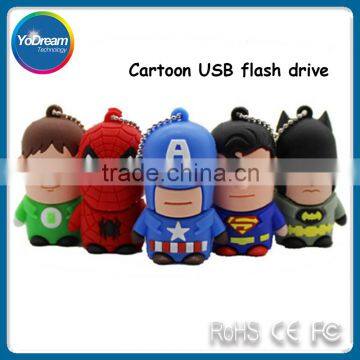 Wholesale Cartoon Mini Waterproof USB Flash Drive Marvel Comics Super Heroes Character 8G 16G USB Storage Pen Drive Thumb Drive