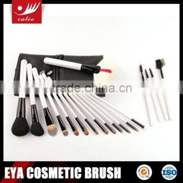 Eya Cosmetic Brush Set,made of White Wooden Handle and Black Aluminum Ferrule