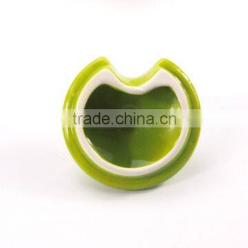 Set Of 3 White Flower Printed Round Ceramic Spice Container Spice Jar With Lid photo-6