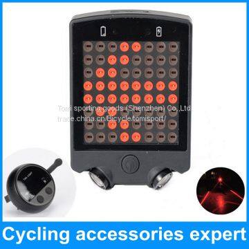 High Quality 64 LED Wireless Remote Control Bicycle Bike Signal Brake Rear Light With Laser Warning photo-3