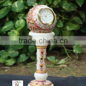 Indian Marble Piller Watch Clock Decor Painting Handmade Jaipur Rajasthan new year gift box