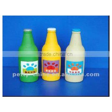 Durable bottle shaped rubber pet toy