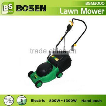 13" Plastic Deck Hand Push Electric Lawn Mower with Induction Motor