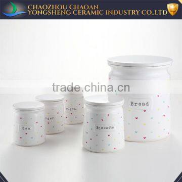 White ceramic canister food storage box for house