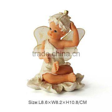 Polyresin Smiling Sitting Angel Figurine photo-3