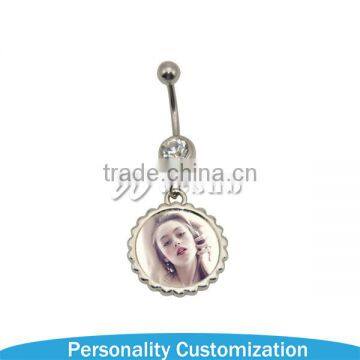 Cheap Unique Cute Sublimation Hypoallergenic Nickel Free Pregnancy Dangle Hanging Belly Button Rings