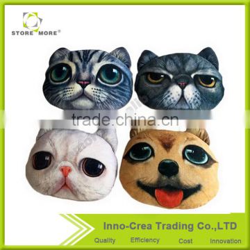 3D Animal Head Cats and Dogs Cotton Throw Cushion for Home Office Car