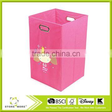 Folding Laundry Bin, Light Pink Butterfly photo-3