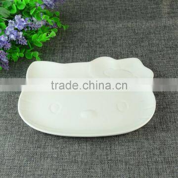 Cheap Bulk Cute White Hello Kitty Shaped Porcelain Dinner Plate Dishes photo-2