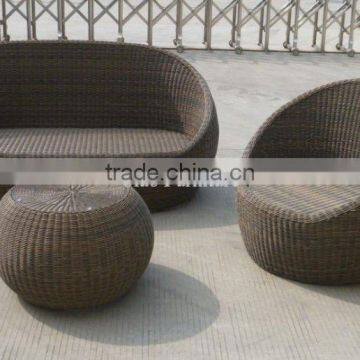 Outdoor Ding Dong Feng Furniture All-weather Patio Rattan Round Sofa Set for Sale photo-5