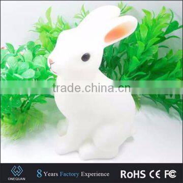 Eco-friendly vinyl animao rabbit shaped LED light lamp for kids