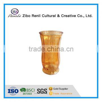 Cheap 25cm Tall Stripe Cylinder Glass Vase for Table Decoration