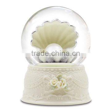 Snowglobes for Birthday Present Pearl in Oyster Shell Gift Snow Globes photo-4