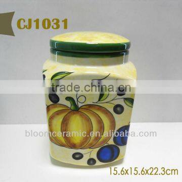 Decorative ceramic sealed food canister