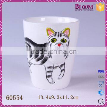 3D Hand-painted Animal Cat Shape Kids Ceramic Mugs photo-2