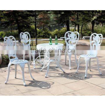 European garden cast aluminum bistro table and chairs luxury rose design wholesale outdoor patio furniture